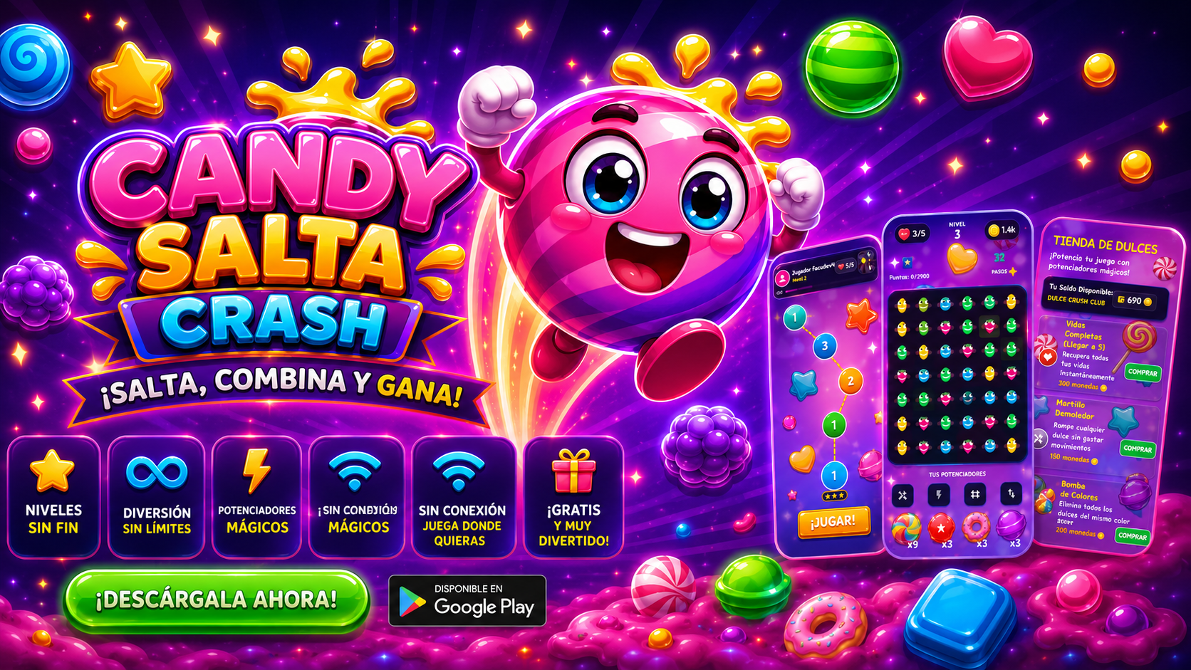 Candy Salta Crash Banner